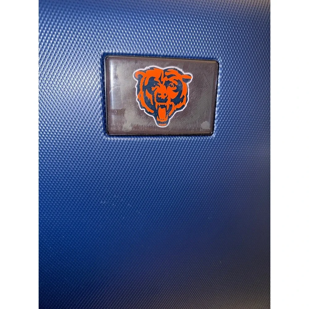 Denco NFL Chicago Bears Navy Blue Hardside Spinner Carry On Luggage Suitcase